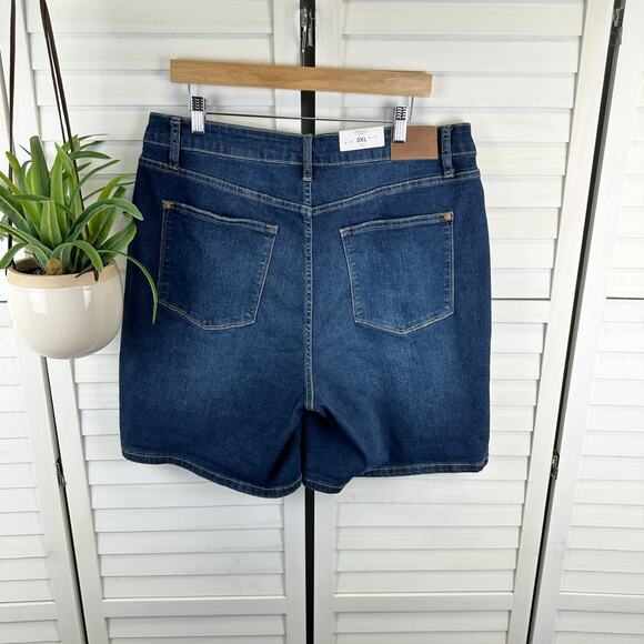 New Judy Blue Cooling Tummy Control Jean Shorts High Waist Stretch Dark Size 3XL - Picture 4 of 9